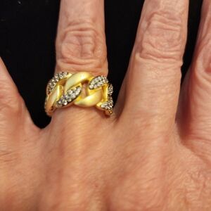 Elegant Freida Rothman Gold and Silver Women's Ring Size 6 New